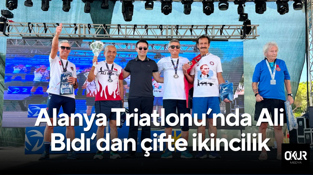 Alanya Triatlonu’nda Ali Bıdı’dan çifte ikincilik