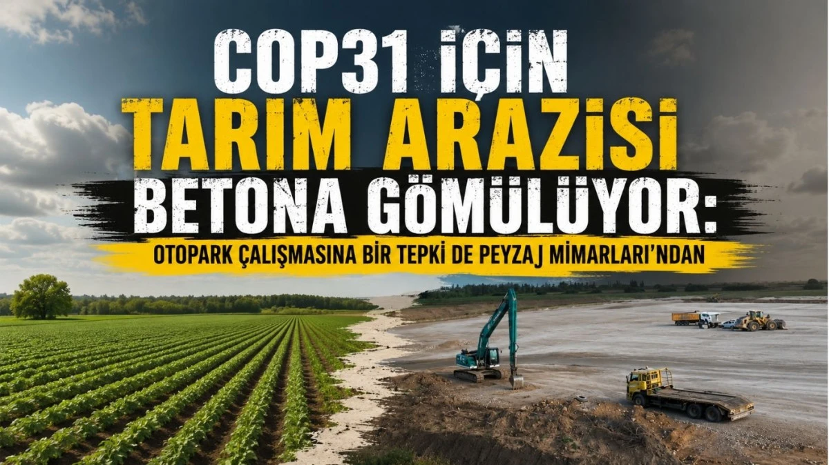 COP31 i&ccedil;in tarım arazisi betona g&ouml;m&uuml;l&uuml;yor: Otopark &ccedil;alışmasına bir tepki de Peyzaj Mimarları&rsquo;ndan